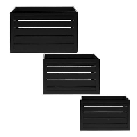Wood Storage Crate Black (6928027648180)