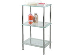 CHROME RECTANGULAR FROSTED GLASS STAND (2137379471458)