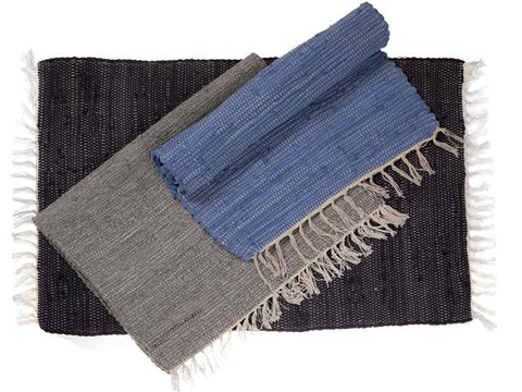 Chindi Solid Rug With Fringe (36x60) (Assorted) (4666557366404)
