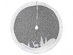Gray Winter Scene With Reindeer Tree Skirt (7682341601504)