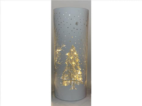 LED Cylinder Glass Stand Tree White (7682373779680)