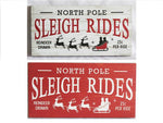 Printed MDF North Pole Sleigh Rides Sign (7686504743136)
