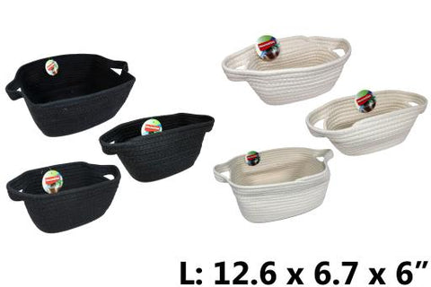 Set/3 Woven Baskets With Handles Large 12.6" x 6.7" x 6" (7551876759776)