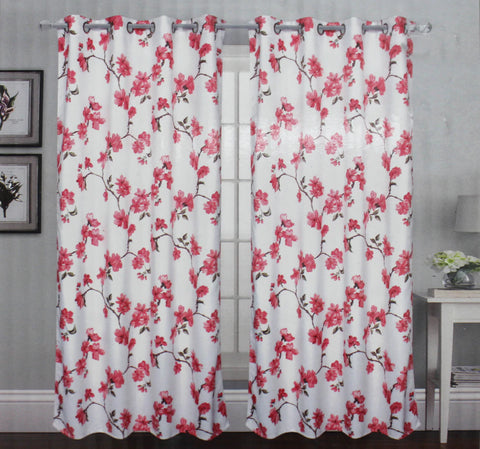 Blossom Blackout Curtain 84" Red (7652997365984)