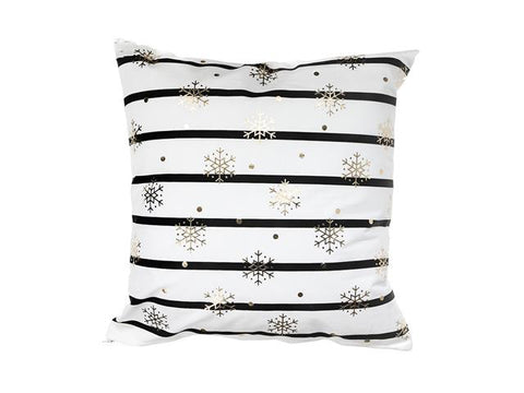 Cushion With Gold Foil (Striped Snowflakes) (7460981932256)