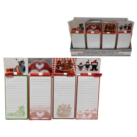 Christmas 60 PAGE MAGNETIC MEMO PAD W/ PEN IN DISPLAY #01658-1 (1846025289826)